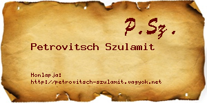 Petrovitsch Szulamit névjegykártya